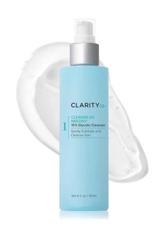 ClarityRx ClarityRx Cleanse As Needed 10% Glycolic Acid Exfoliating Face Wash, Natural Plant-Based Brightening Facial Cleanser for Smooth, Glowing Skin (4 fl oz)  - Image 1