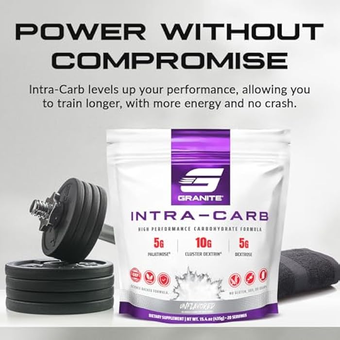 Granite Supplements Granite Intra Carb Powder, Unflavored, High-Performance Carbohydrate Blend with Cluster Dextrin, Palatinose, & Dextrose, Supports Energy and Training (20 Servings) - Image 2