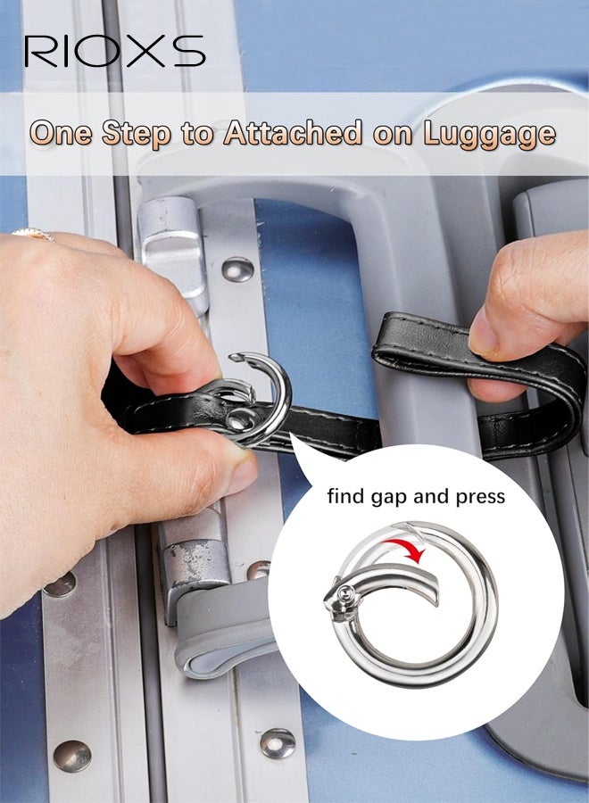 RIOXS 3 Pack Luggage Tags, Waterproof PU Leather Travel Tags for Suitcases, Privacy Protection Bag Tags, Airplane Travel Essentials for Flying, International Travel Must Haves, Travel Essentials, Black - Image 4