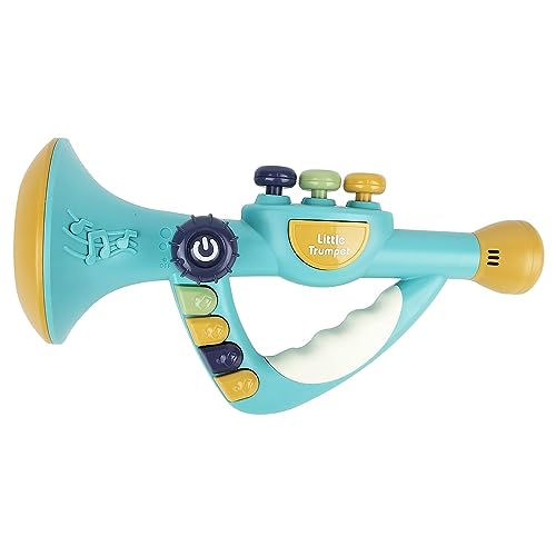 IIROMECI Musical Instruments Toys for Kids Toddlers Little Trumpet and Baby Educational Toy for Girls Boys Ages 13 Blue - Image 1