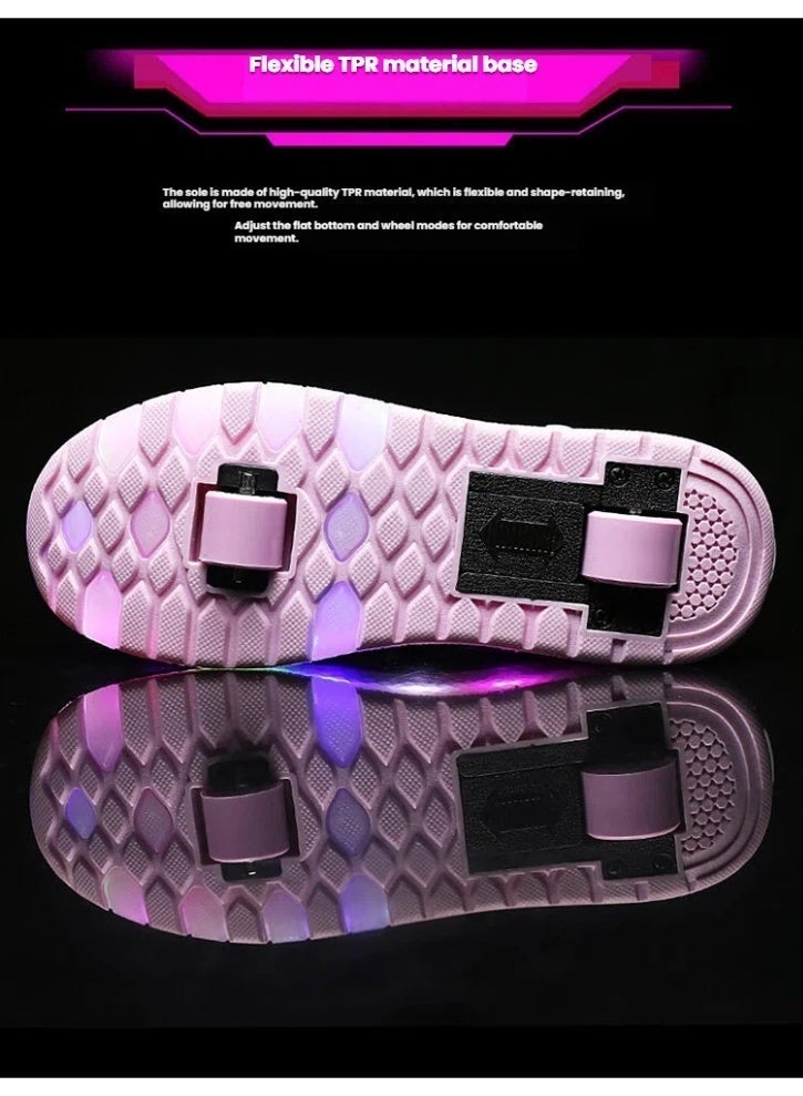 POWER LED Light-Up roller Skates, Detachable Wheels, Rechargeable Light-Up Sports Shoes, Suitable for Children and Adults, Smooth PU Sole, Safe and Fun Outdoor Skating Toy - Image 4