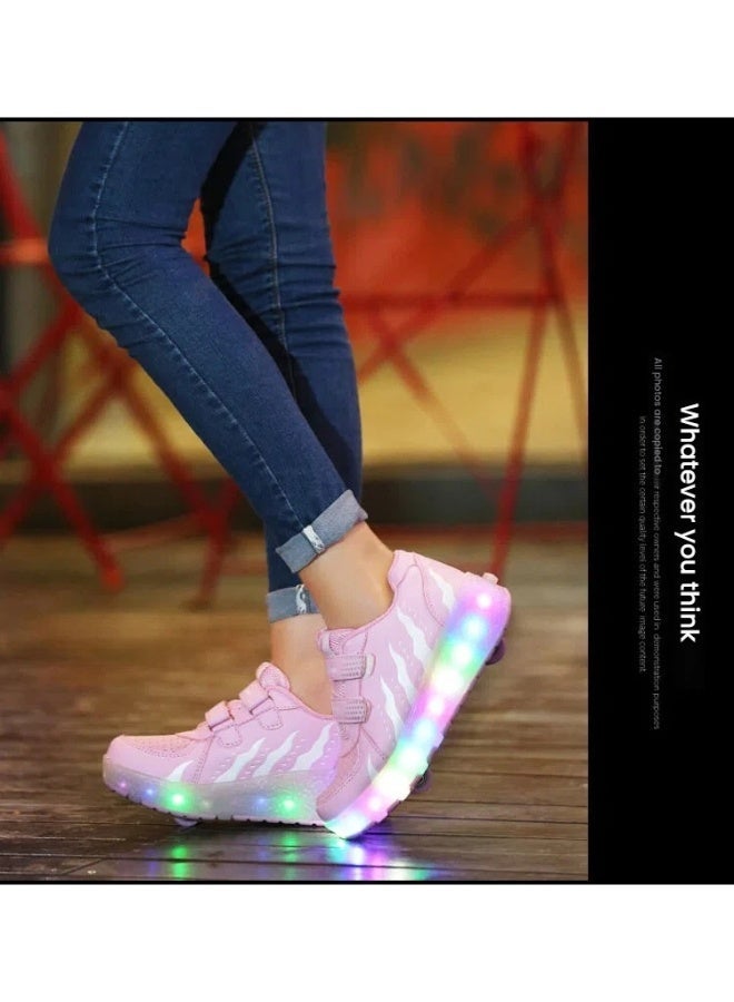 POWER LED Light-Up roller Skates, Detachable Wheels, Rechargeable Light-Up Sports Shoes, Suitable for Children and Adults, Smooth PU Sole, Safe and Fun Outdoor Skating Toy - Image 2