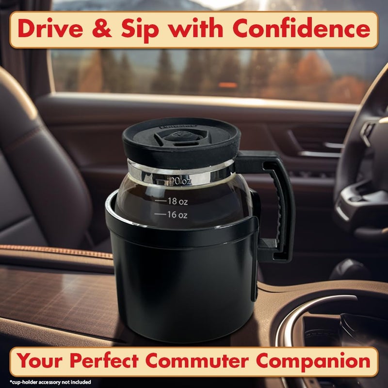 Funwares Electric Mug Warmer + Cupa Joe 20Oz Diner-Style Mug Gift Set - Borosilicate Glass With Spill-Proof Lid - Unique Coffee Cup For Home  Coworkers  Or Desk Use - Image 3