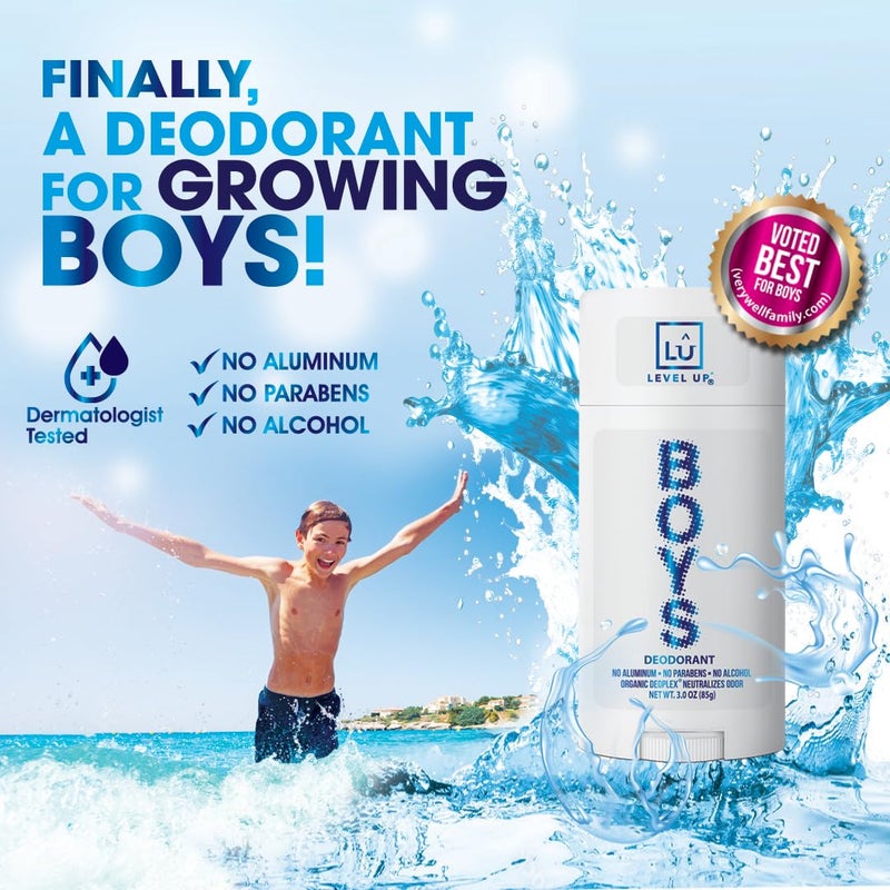 Level Up Boys Deodorant: Aluminum-Free, Alcohol-Free, Paraben-Free, 24 Hr Odor Protection, Clean Fresh Scent, Kids & Tweens, Made in the USA - Image 3