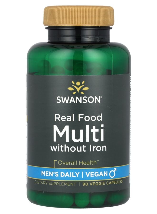 Men's Daily Real Food Multi Without Iron 90 Veggie Capsules