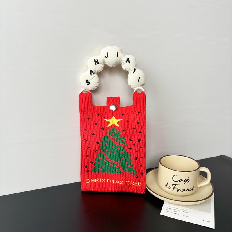High-End Ins New Mobile Phone Bag Cute Cartoon Knitted Bag Niche Design Trendyy Shoulder Crossbody Shoulder Bag - Image 1