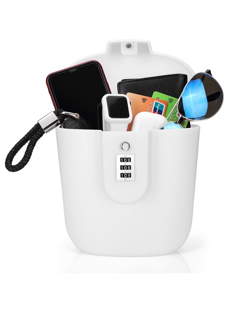 Portable Anti-Theft Lock Box, Portable Security Lock Bag, Mobile Travel Safe & Beach Safe with Numbers Lock for Beach, Camping, Travel, Sports, Shopping (White) - Image 1