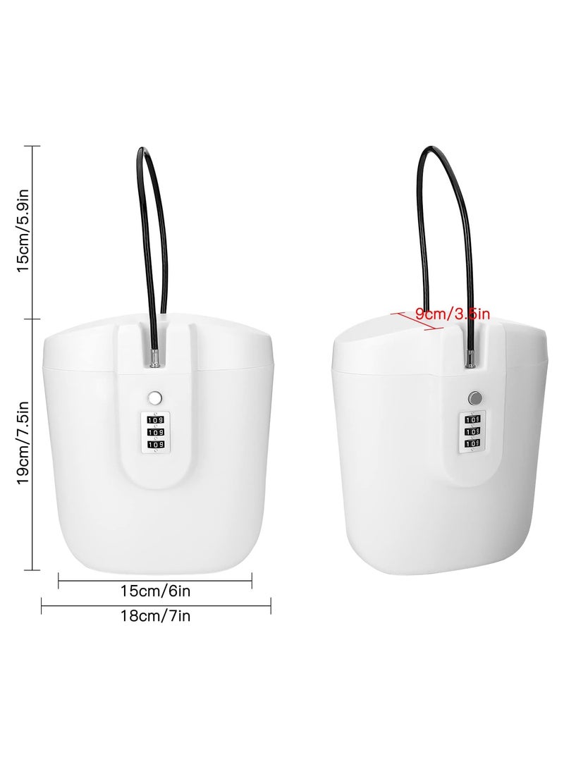 Portable Anti-Theft Lock Box, Portable Security Lock Bag, Mobile Travel Safe & Beach Safe with Numbers Lock for Beach, Camping, Travel, Sports, Shopping (White) - Image 2