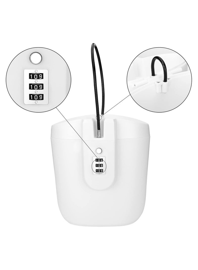 Portable Anti-Theft Lock Box, Portable Security Lock Bag, Mobile Travel Safe & Beach Safe with Numbers Lock for Beach, Camping, Travel, Sports, Shopping (White) - Image 3