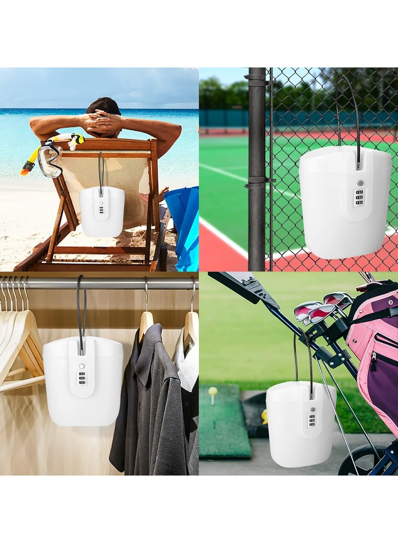 Portable Anti-Theft Lock Box, Portable Security Lock Bag, Mobile Travel Safe & Beach Safe with Numbers Lock for Beach, Camping, Travel, Sports, Shopping (White) - Image 5