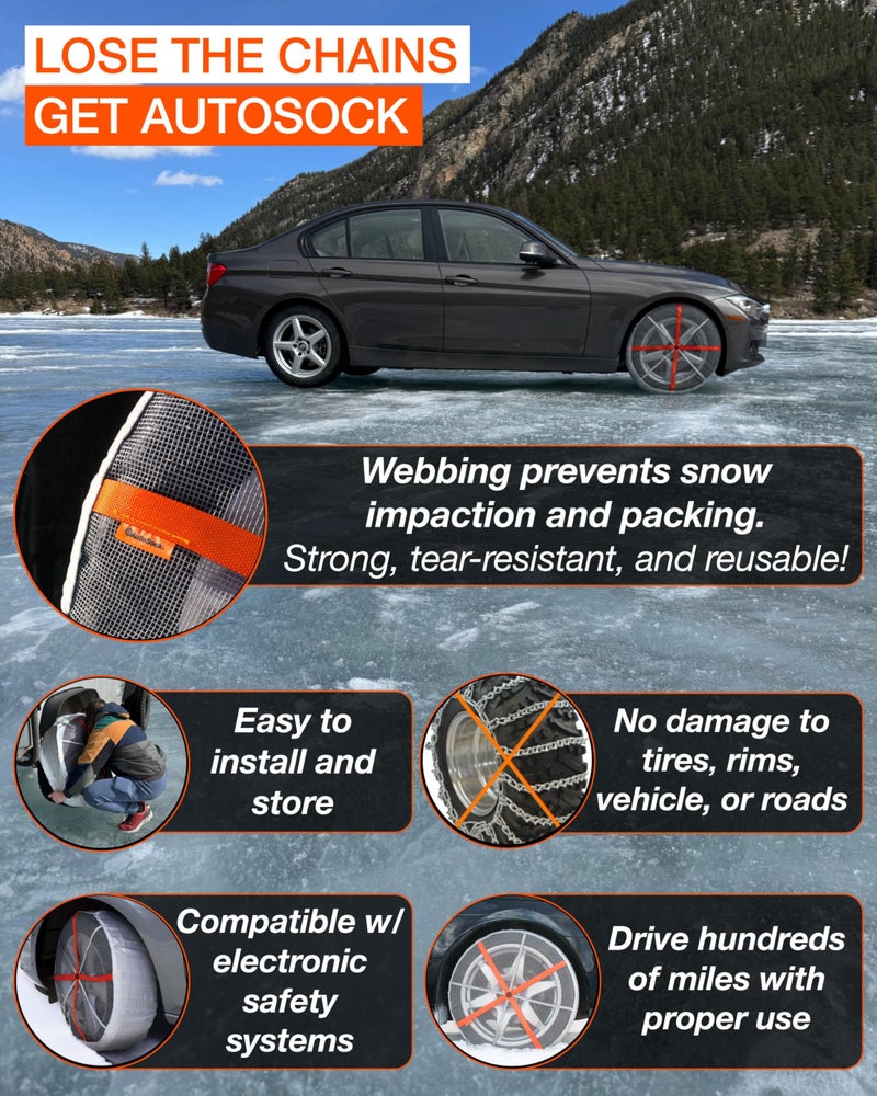 AutoSock for Passenger Vehicles HP645, Snow Socks for Tires, Pack of 2 - Image 2