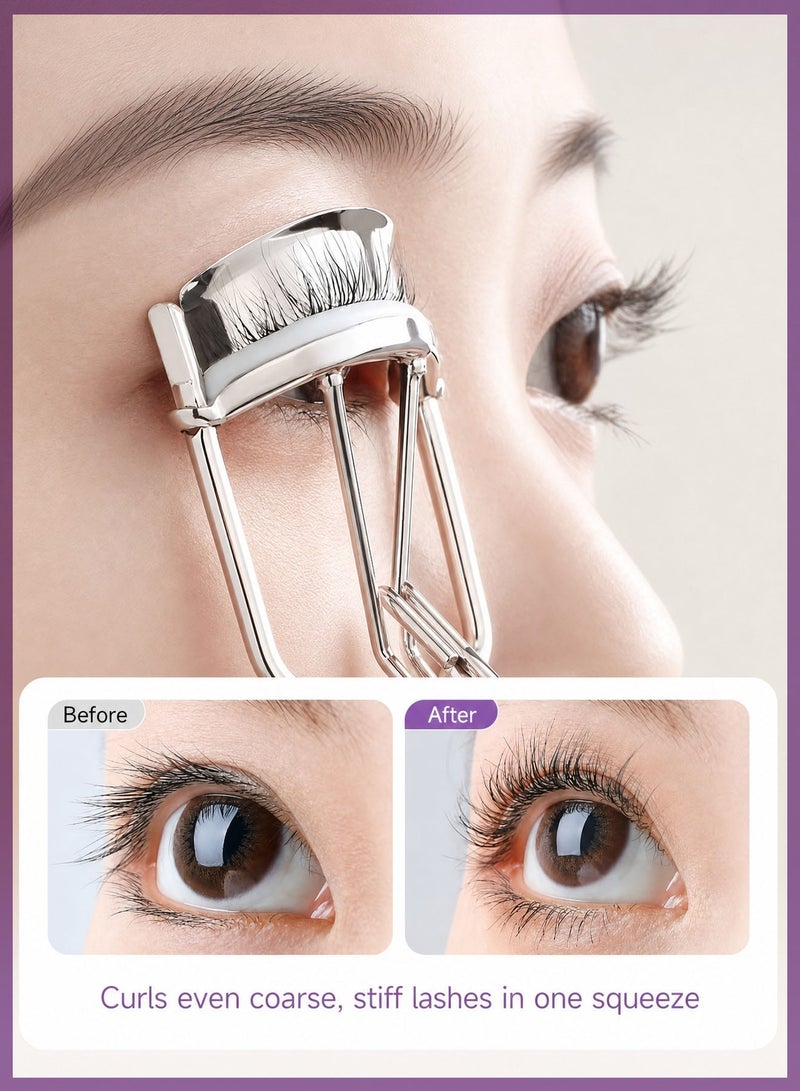 JMEILI 4Pcs Eyelash Curlers Set, Lash Curler and Eyelash Comb with 2Replacement Pads,Portable Eye Curler for Women Daily Makeup, Purple - Image 5