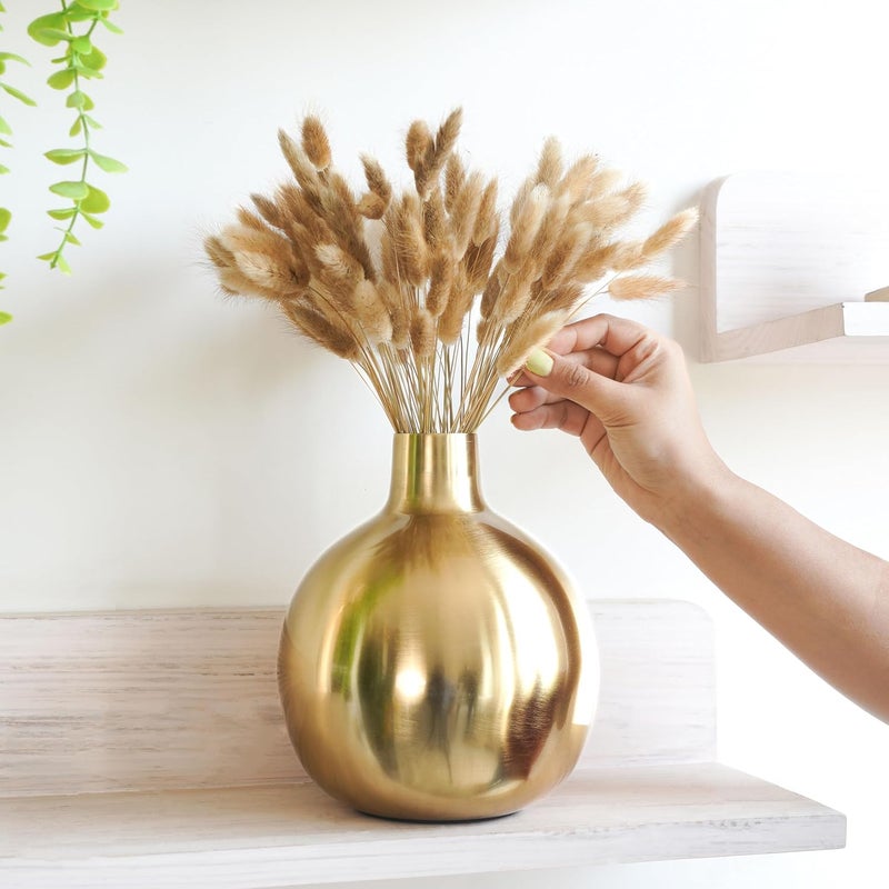 Behoma Metal Flower Vase for Home Dcor Living Room Office Wedding Table Decorative Item for Festivals Birthday Golden Vase 1Pcs Flower not Included - Image 2
