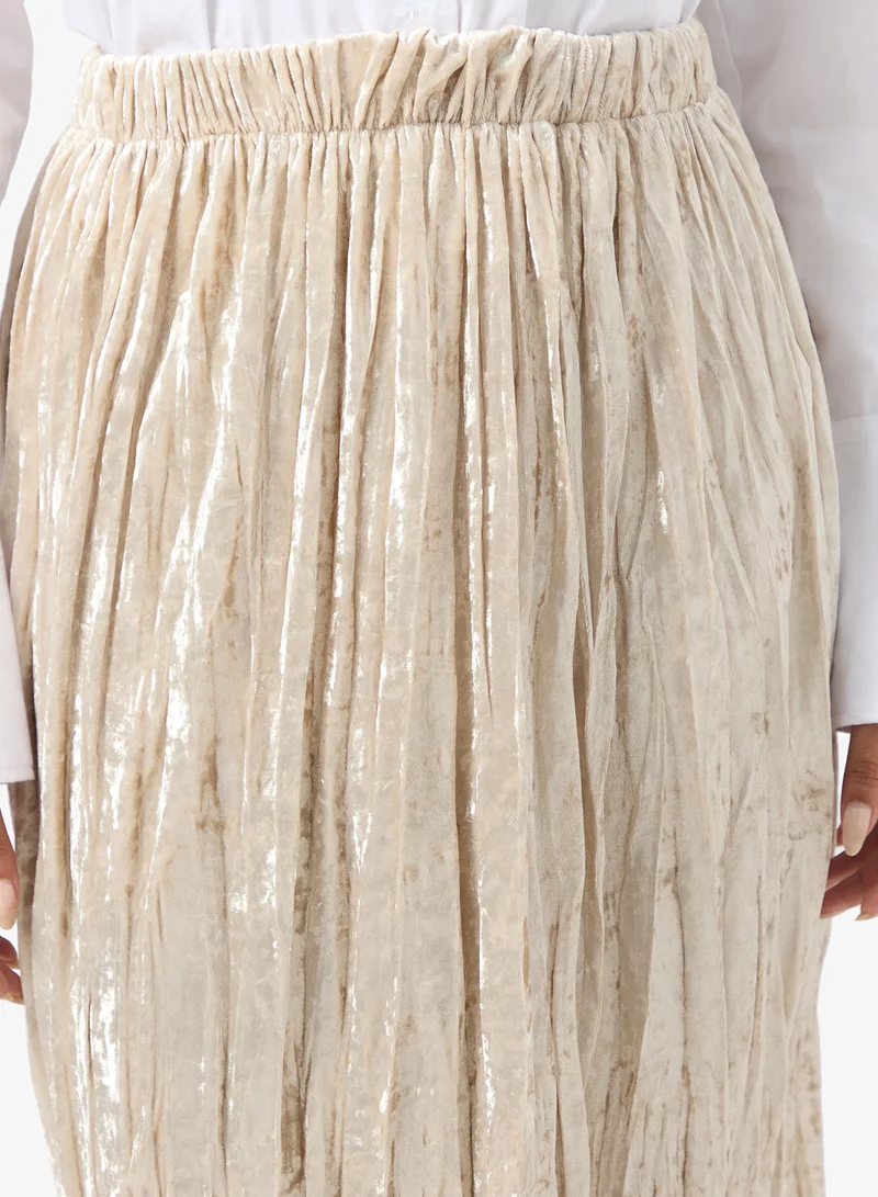 جينجر Metallic Maxi Skirt