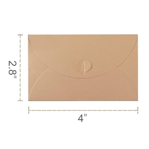 HANSGO 100PCS Gift Cards Envelopes, Mini Gift Card Holders 4x2.8 Inch with Gold Border & Heart Clasp for Wedding, Birthday, Baby Showers, Business, Thanksgiving, Cute Gifts For Boyfriend Girlfriend - Image 4