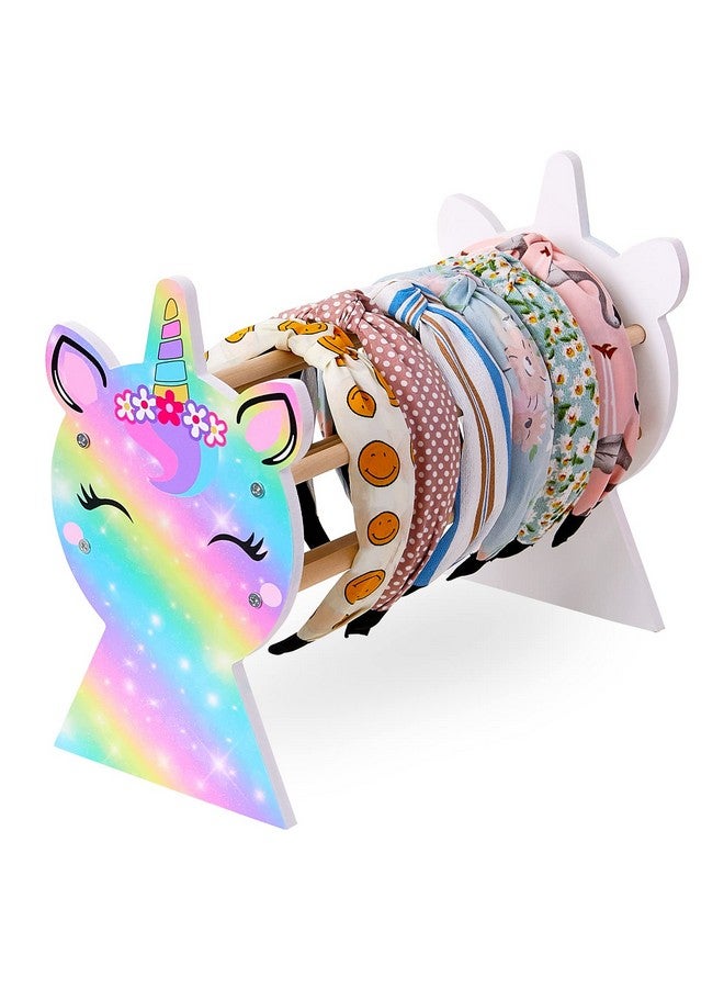 Basumee Girls Headband Holder Organizer Hair Hoop Headband Display Stand Unicorn Hairband Stand Organizer Headband Storage Home Room Decors For Girls, Rainbow - Image 1