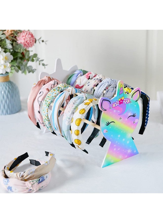 Basumee Girls Headband Holder Organizer Hair Hoop Headband Display Stand Unicorn Hairband Stand Organizer Headband Storage Home Room Decors For Girls, Rainbow - Image 3