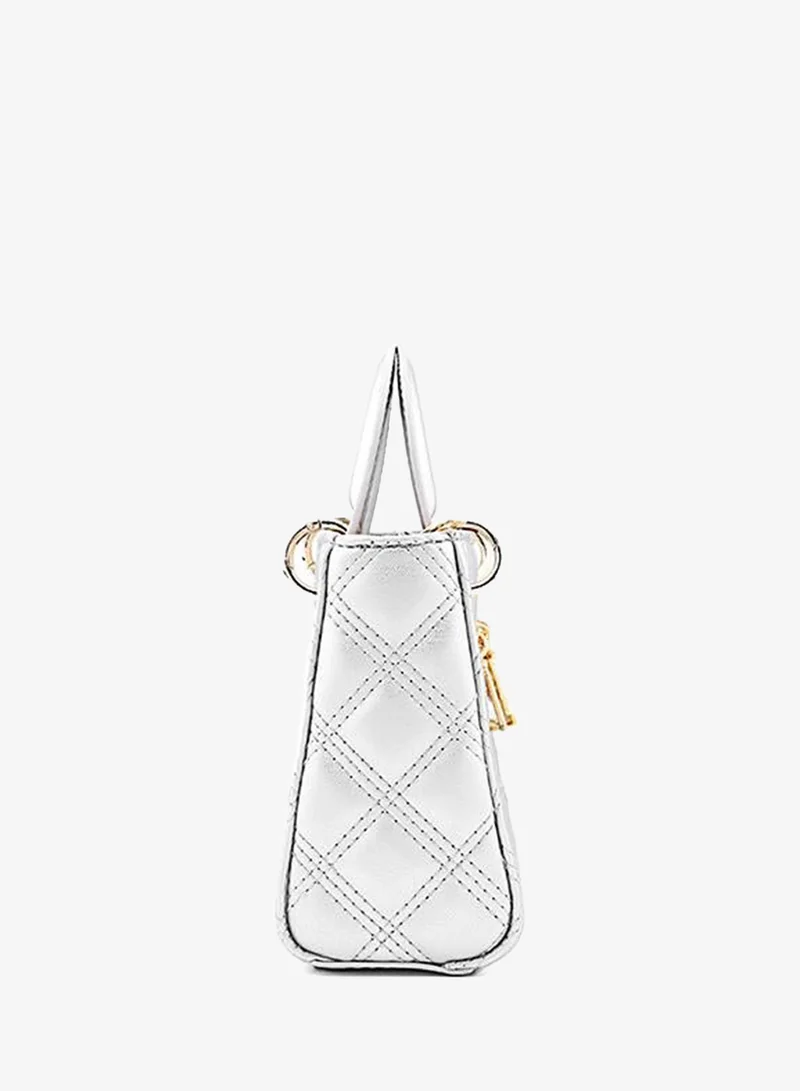 Cuple Silver Tween Girls Quilted Top Handle Bag for Women | Best Price UAE