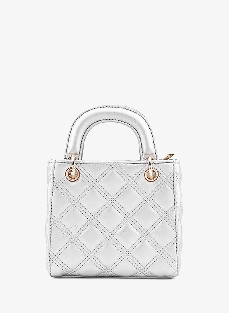 Cuple Silver Tween Girls Quilted Top Handle Bag for Women | Best Price UAE
