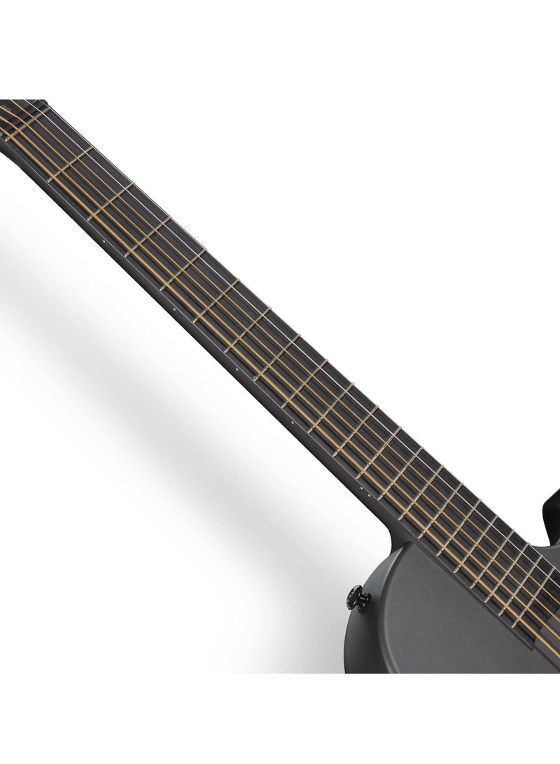 Generic NOVA Go SP1 Carbon Fiber Acoustic Electric Guitar with Smart AcousticPlus 35 Inch Travel Acustica Guitarra Starter Bundle Kit of Gig Bag, Strap, Strings, Charging Cable, Instrument Cable(Black)  - Image 4