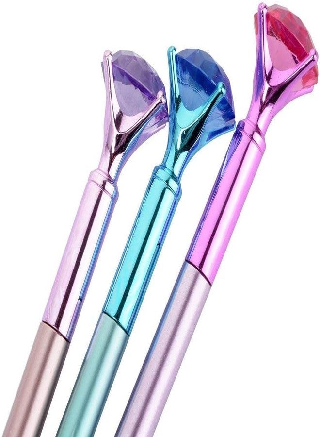 queenland 8 Pack Big Diamond Gel Pen Set Blue Ink Ballpoint Pen with 0.5 MM Point Gel Ink Rollerball Pen Kit School Office Stationery - Image 2