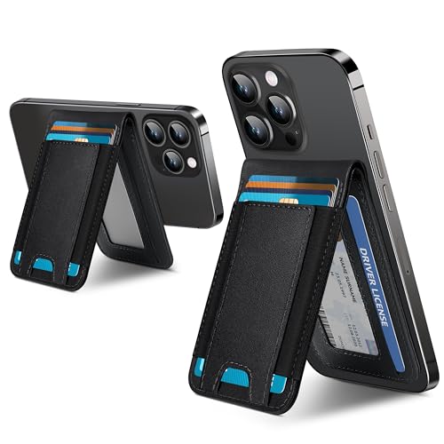 ExtreLife for Magsafe Wallet, Adjustable Stand, Open ID Window, Magnetic Wallet for iPhone 17/16/15/14 Pro Max/14 Pro/14/14 Plus/13/12 Series, 9 Cards, Black-B - Image 1
