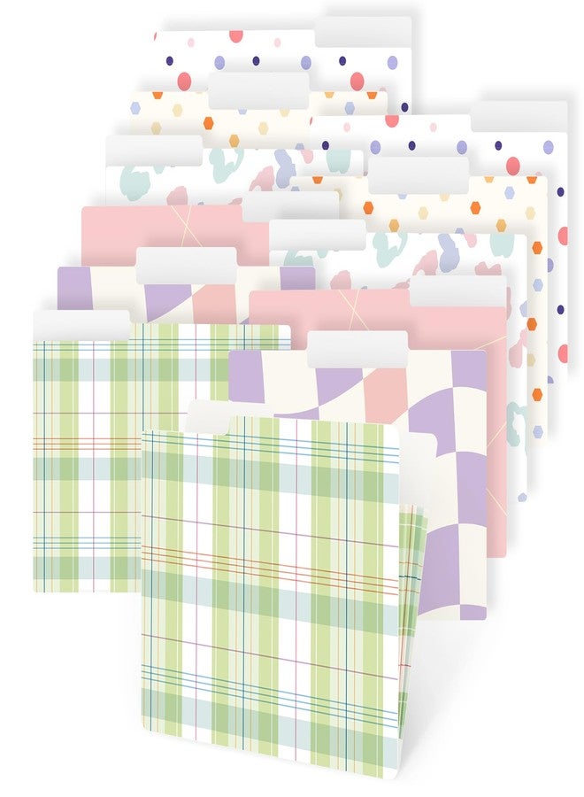 Ospelelf Expandable File Folder Letter Size Paper Organizer 8.5 x 11 Pretty Colored Folders Cute Polka Dot Geometry - Image 1