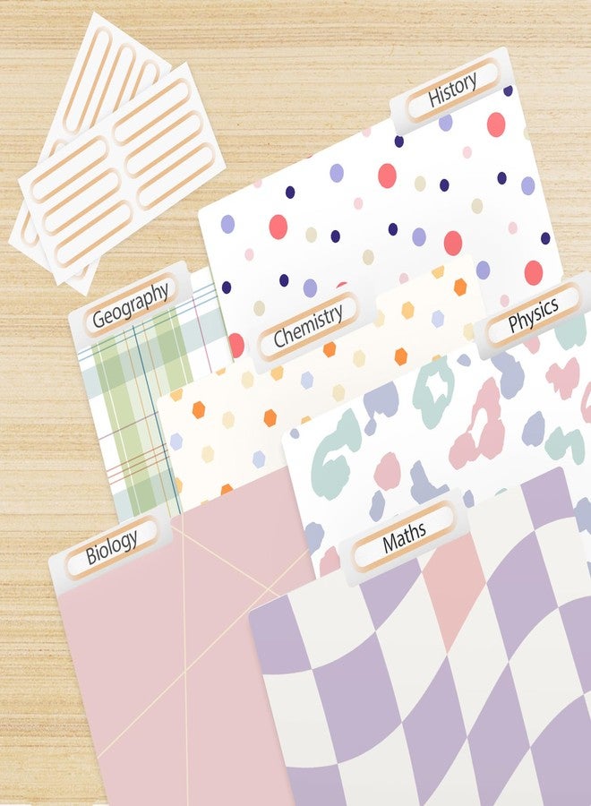 Ospelelf Expandable File Folder Letter Size Paper Organizer 8.5 x 11 Pretty Colored Folders Cute Polka Dot Geometry - Image 4