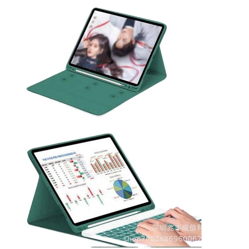 DGG حافظة آيباد متوافقة مع عدة موديلات آيباد مع حامل قلم باللون أزرق باللون الأزرق iPad - Image 3