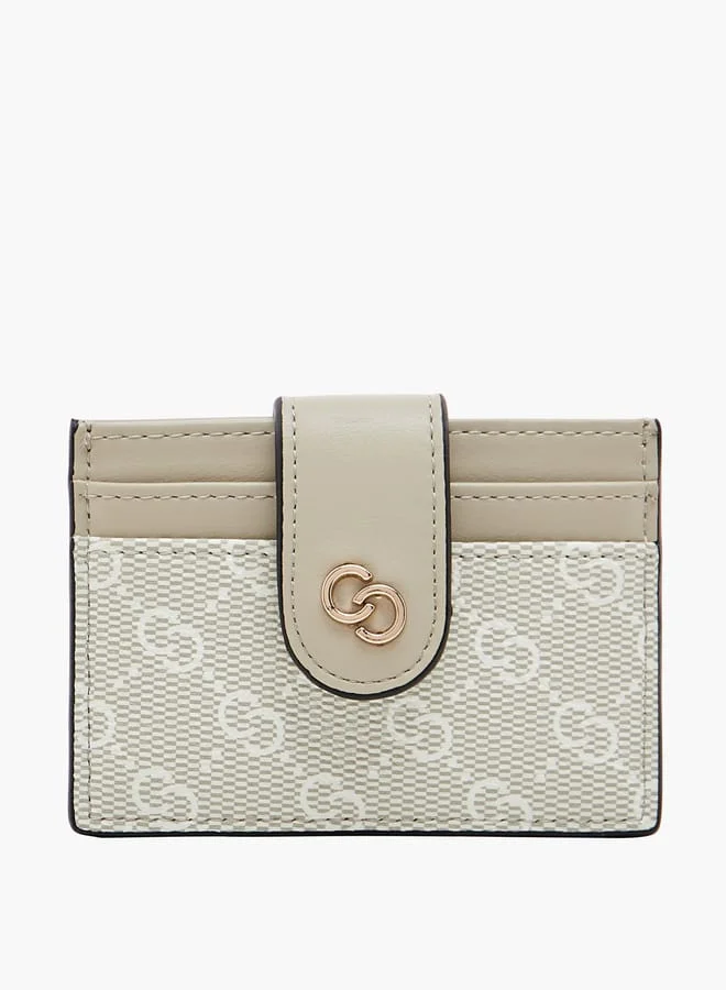 Celeste Women Monogram Print Cardholder with Flap Closure