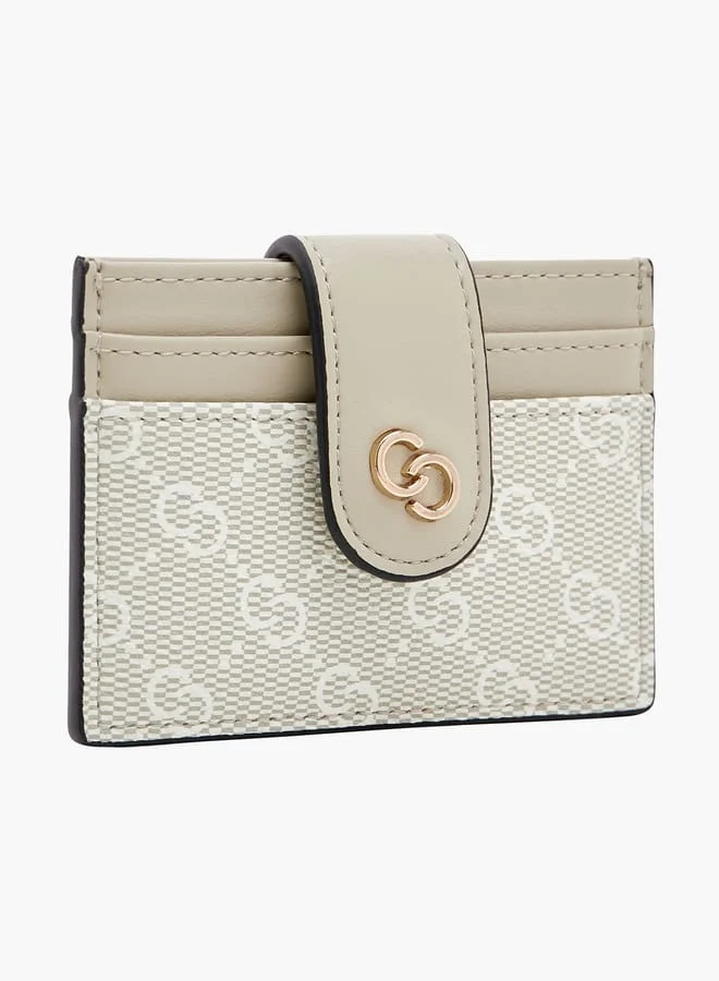 Celeste Women Monogram Print Cardholder with Flap Closure