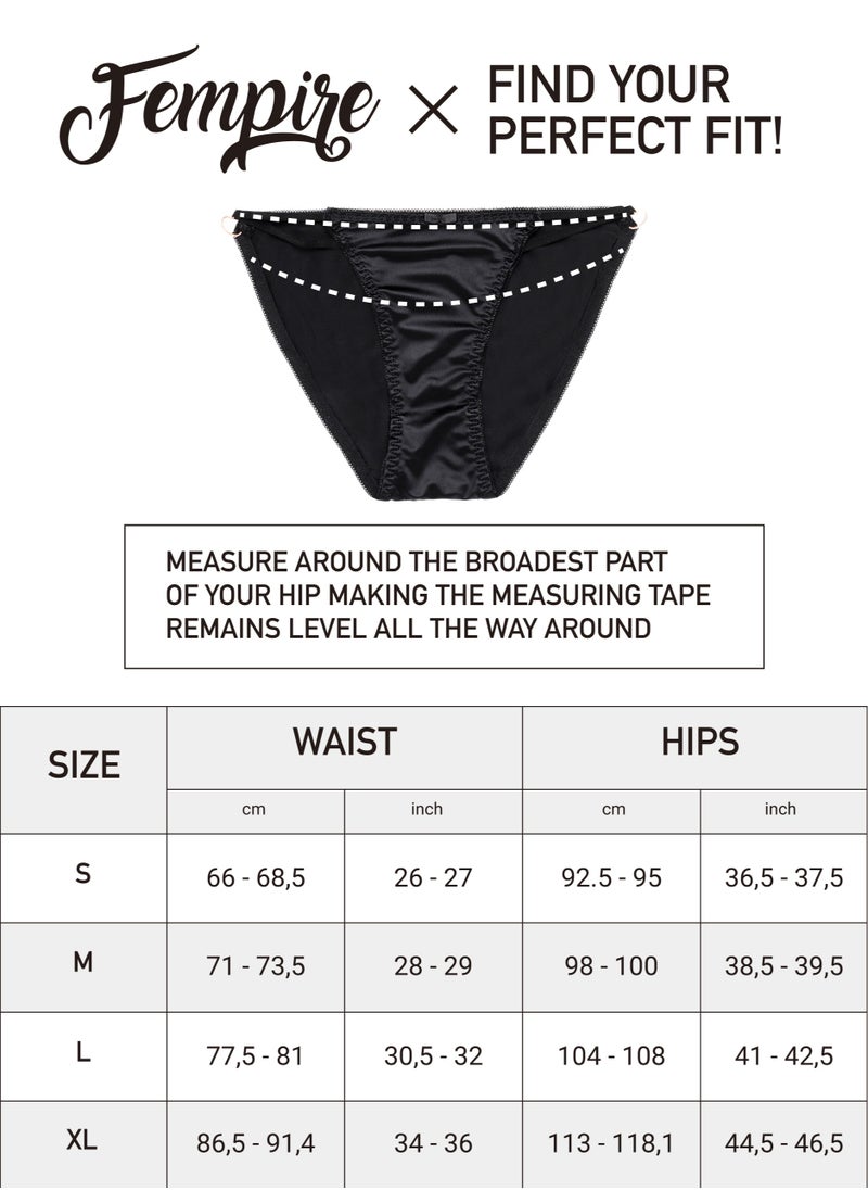 Fempire - Fempire Womens Bikini Breathable Seamless Underwear - Invisible Underwear Panties, Satin String Ladies Stretchy Panty, Pack of 3 - Image 1
