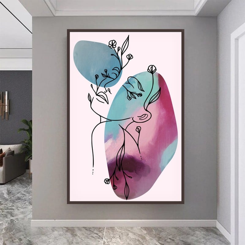 ماركتنا لوحة قماشية بتصميم الفن البوهيمي مع برواز مجوف مقاس (60×90) قطعة واحدة - Image 2