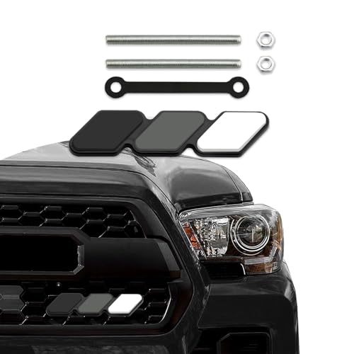 CHRYMUM Grille Decor Badge, 3-Color Upgrade Emblem, Grille Insert Trims, Tri-Color Grille Badge Emblem Car Decoration Accessories Fit for Most Vehicles (Grey White) - Image 1