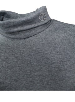 Bashayer Dark grey winter blouse with high neck  - Image 2