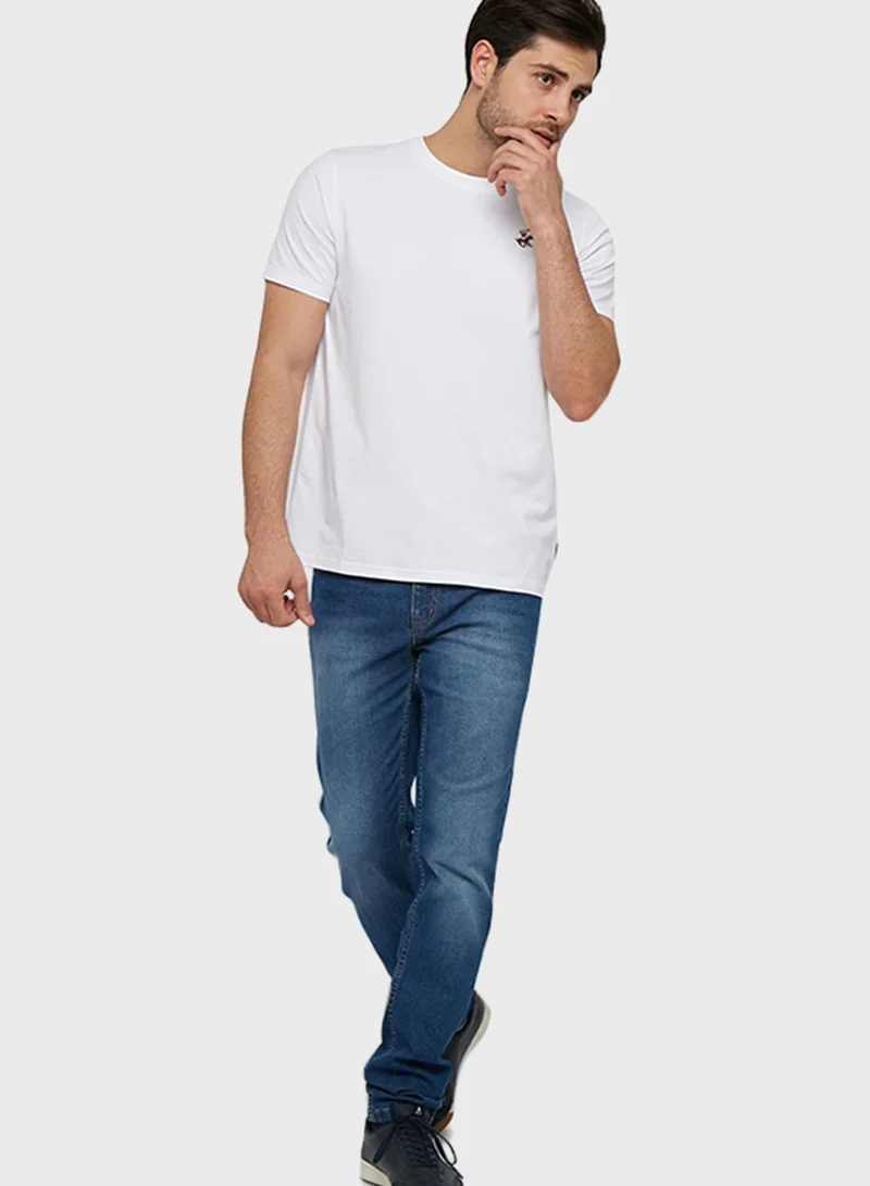 bhpoloclub Embroidered Logo Crew Neck T-Shirt