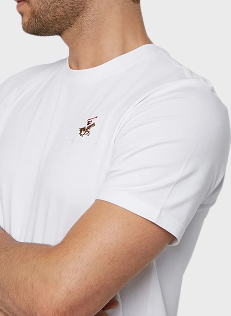 bhpoloclub Embroidered Logo Crew Neck T-Shirt