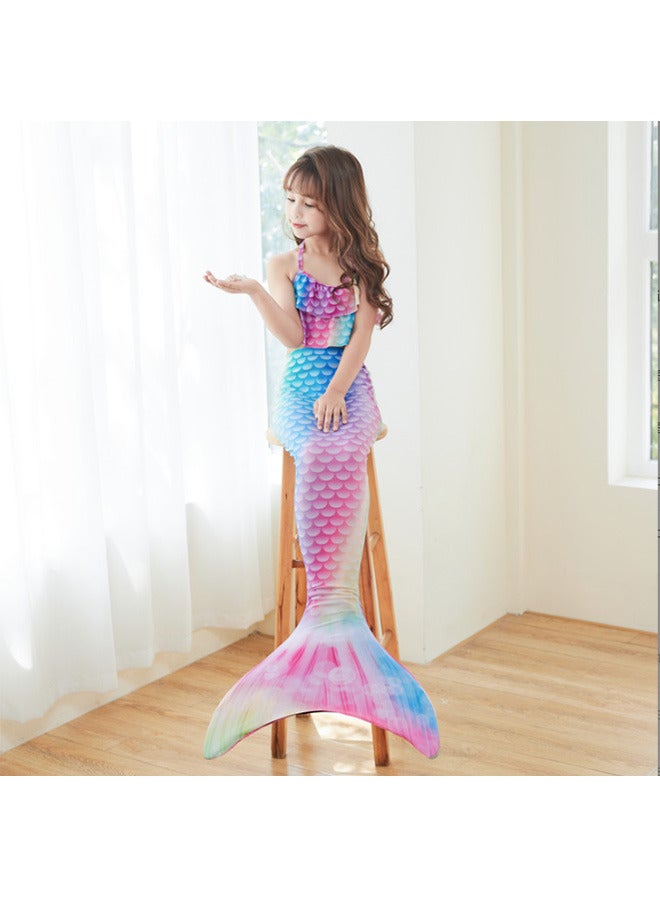 Mermaid Tails Swimsuit for Girls and Kids Princess Cosplay Swimming Costume Bikini Sets for Party (No Monofin)-S - Image 2