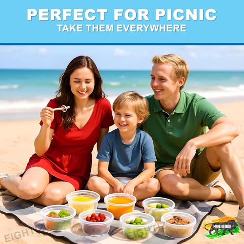 Eightiz(Pack of 20) Fridge Storage Boxes Freezer & Refrigerator Organizer Containers Kitchen Accessories Items for Home Food Storage,Meal,Takeaway & Delivery,Picnic and Outdoor (500 ml,Transparent) - Image 4