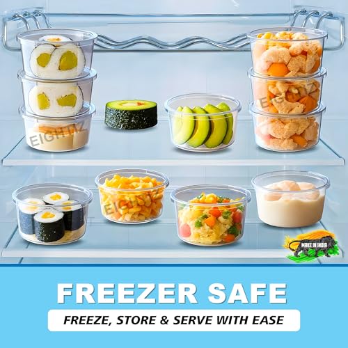 Eightiz(Pack of 20) Fridge Storage Boxes Freezer & Refrigerator Organizer Containers Kitchen Accessories Items for Home Food Storage,Meal,Takeaway & Delivery,Picnic and Outdoor (500 ml,Transparent) - Image 5