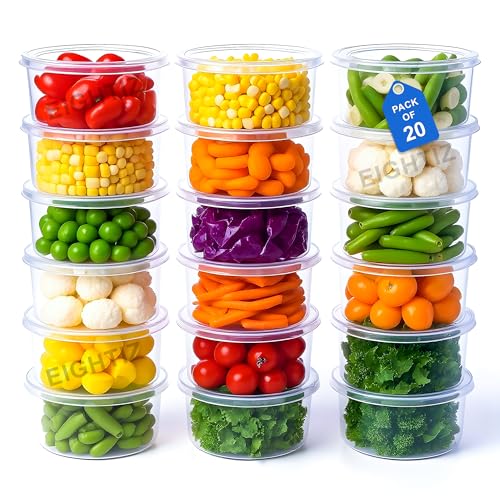 Eightiz(Pack of 20) Fridge Storage Boxes Freezer & Refrigerator Organizer Containers Kitchen Accessories Items for Home Food Storage,Meal,Takeaway & Delivery,Picnic and Outdoor (500 ml,Transparent) - Image 1