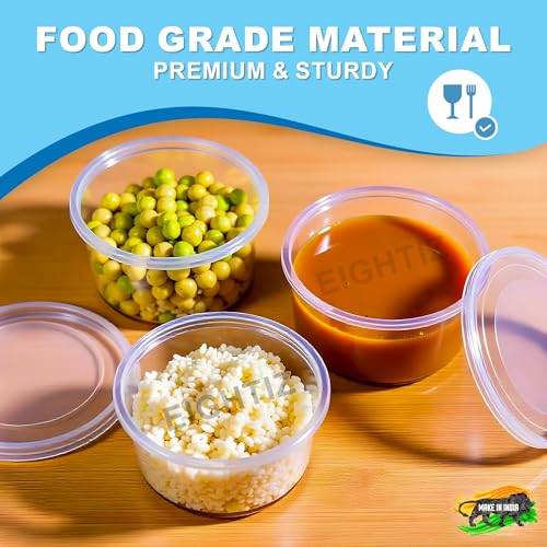 Eightiz(Pack of 20) Fridge Storage Boxes Freezer & Refrigerator Organizer Containers Kitchen Accessories Items for Home Food Storage,Meal,Takeaway & Delivery,Picnic and Outdoor (500 ml,Transparent) - Image 3