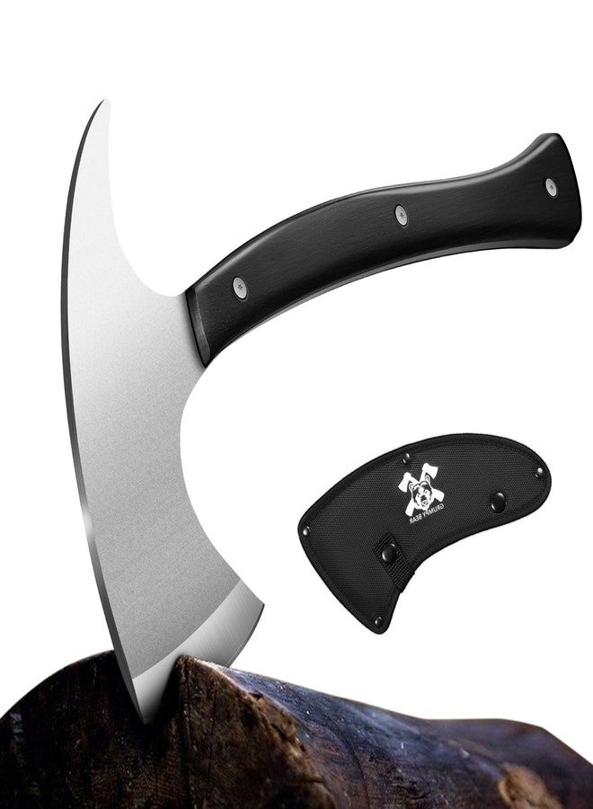 GRUMPY BEAR Full Tang 15 Inch Camping Hatchet with Forged Steel Construction Leather Handle - High Carbon Stainless Steel, Multi-Purpose Tool for Outdoor, Hunting, Emergencies (Big) - Image 1