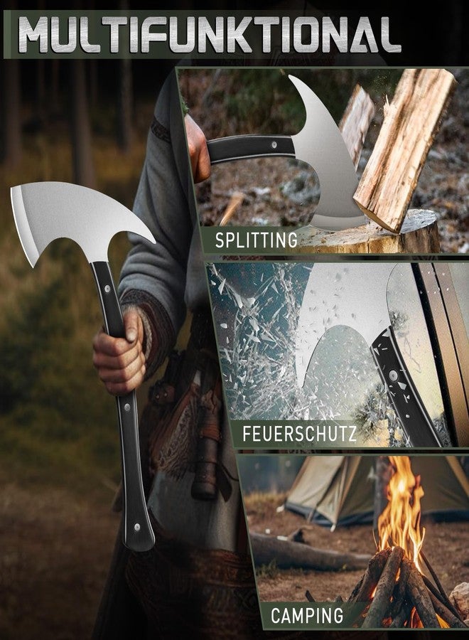 GRUMPY BEAR Full Tang 15 Inch Camping Hatchet with Forged Steel Construction Leather Handle - High Carbon Stainless Steel, Multi-Purpose Tool for Outdoor, Hunting, Emergencies (Big) - Image 5