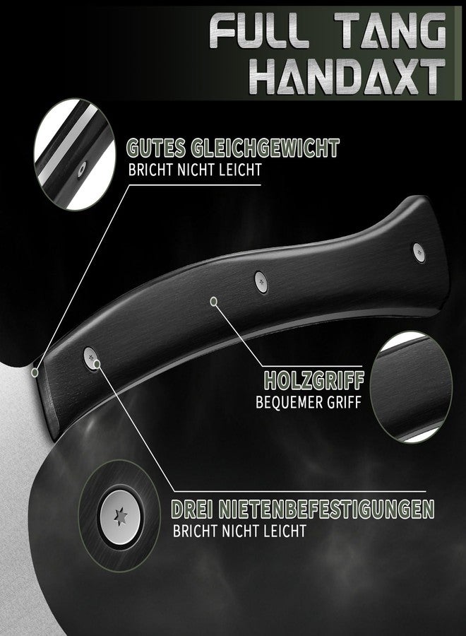 GRUMPY BEAR Full Tang 15 Inch Camping Hatchet with Forged Steel Construction Leather Handle - High Carbon Stainless Steel, Multi-Purpose Tool for Outdoor, Hunting, Emergencies (Big) - Image 4