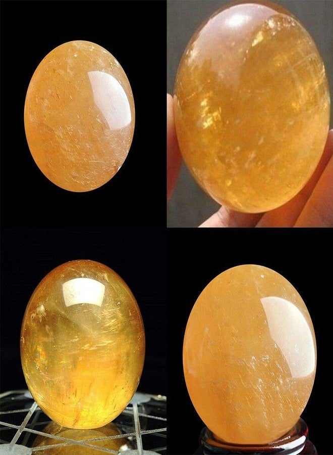 Wixine 1Pcs 40mm Yellow Citrine Quartz Crystal Sphere Ball Healing Gemstone - Image 3