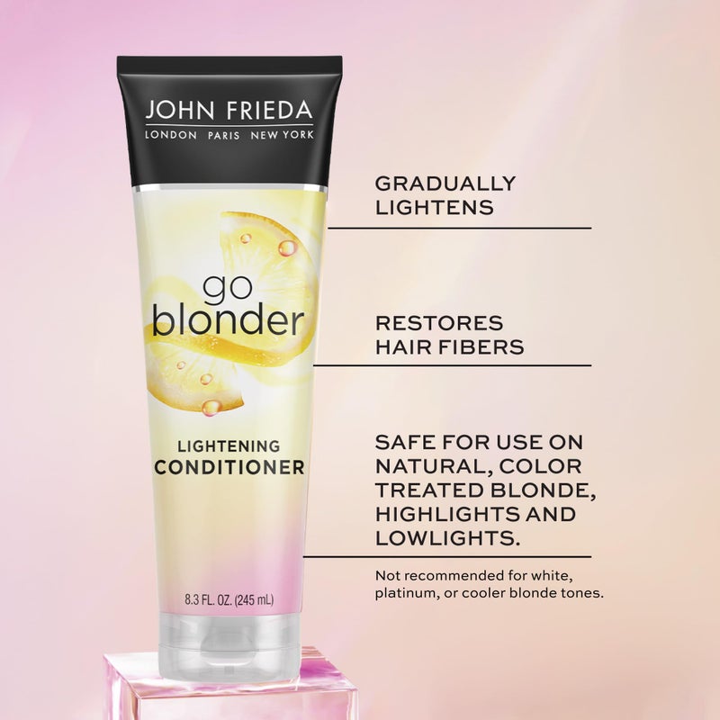 John Frieda Go Blonder Lightening Conditioner, Gradually Lightens Blonde Color, For Natural or Color-Treated Hair, Formulated with Citrus and Chamomile, Paraben Free, 8.3 Oz - Image 3