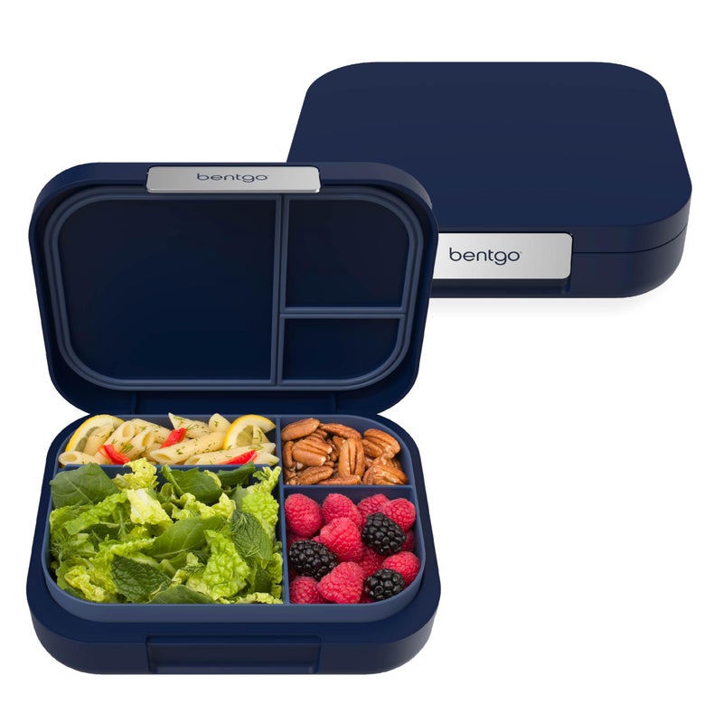 Bentgo Modern - Adult & Teen Bento Lunch Box; 3-4 Compartments, Leak-Resistant, 5.5 Cup Capacity/44 fl oz, Improved Locking Clips, Reusable, BPA-Free, Dishwasher/Microwave Safe Tray (Navy) - Image 1