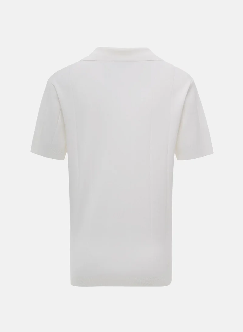 Lichi  Textured knit straight polo for Women | Best Price UAE