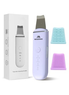 Skin Scrubber Face Skin Spatula Facial Scrubber Spatula For Deep Cleansing Blackhead Remover Pore Cleaner With 4 Modes (Purple)